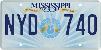 MS license plate NYD740