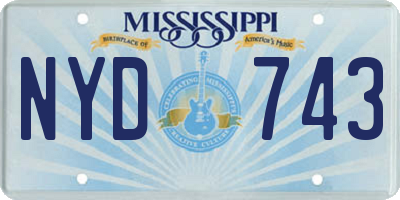 MS license plate NYD743