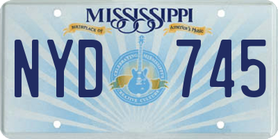 MS license plate NYD745