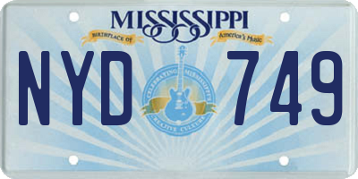 MS license plate NYD749