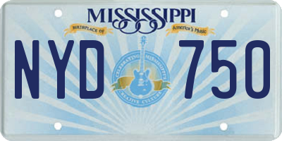 MS license plate NYD750