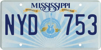 MS license plate NYD753