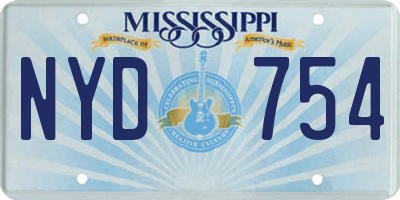 MS license plate NYD754