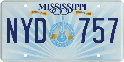 MS license plate NYD757