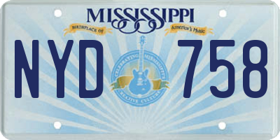 MS license plate NYD758
