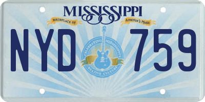 MS license plate NYD759