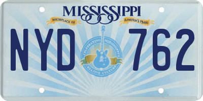 MS license plate NYD762