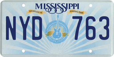 MS license plate NYD763
