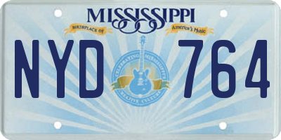 MS license plate NYD764