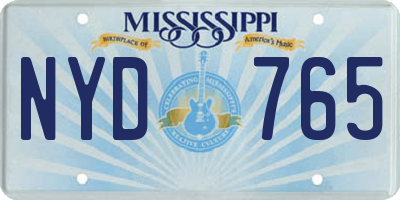 MS license plate NYD765