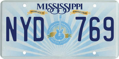 MS license plate NYD769