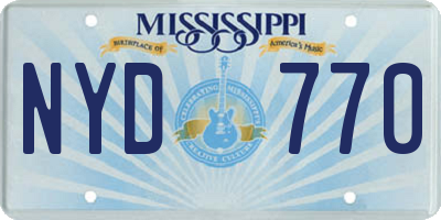 MS license plate NYD770