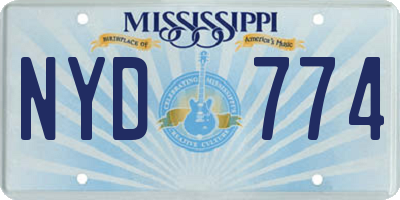 MS license plate NYD774