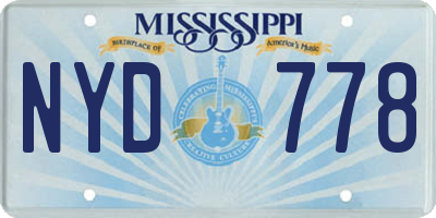 MS license plate NYD778