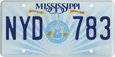 MS license plate NYD783