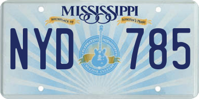 MS license plate NYD785
