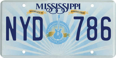 MS license plate NYD786