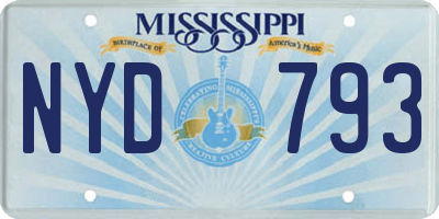 MS license plate NYD793