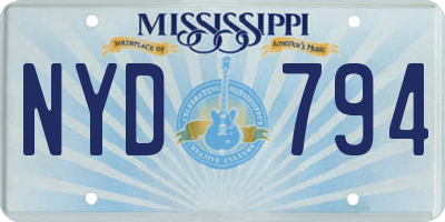 MS license plate NYD794