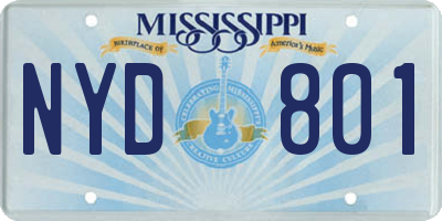 MS license plate NYD801