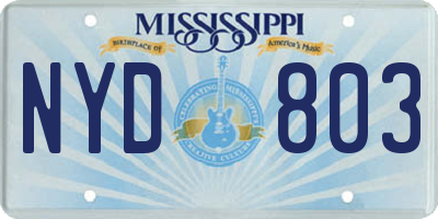 MS license plate NYD803
