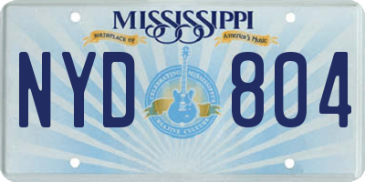 MS license plate NYD804
