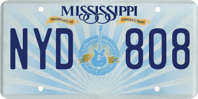 MS license plate NYD808