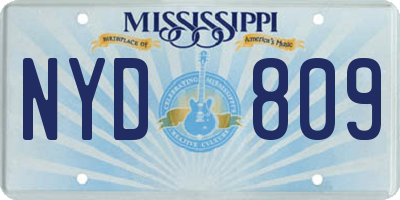 MS license plate NYD809