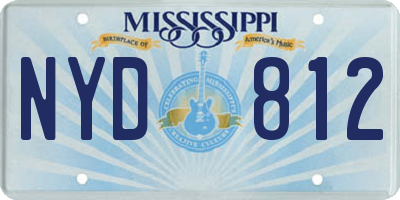 MS license plate NYD812