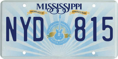 MS license plate NYD815