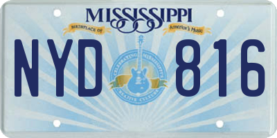 MS license plate NYD816