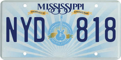 MS license plate NYD818