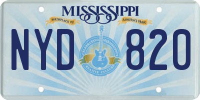 MS license plate NYD820