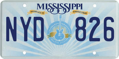 MS license plate NYD826