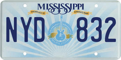 MS license plate NYD832