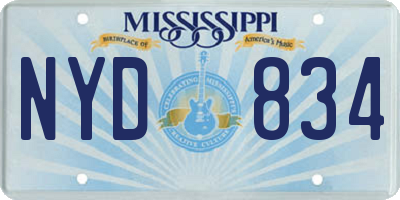 MS license plate NYD834