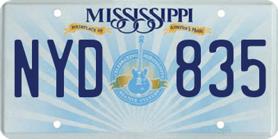 MS license plate NYD835