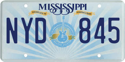 MS license plate NYD845
