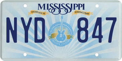 MS license plate NYD847