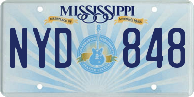 MS license plate NYD848