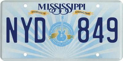 MS license plate NYD849