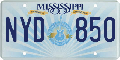 MS license plate NYD850