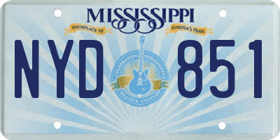 MS license plate NYD851