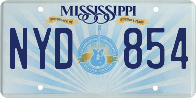 MS license plate NYD854