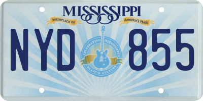 MS license plate NYD855
