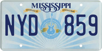 MS license plate NYD859