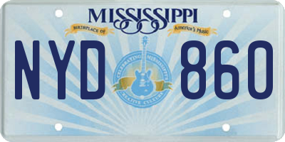 MS license plate NYD860