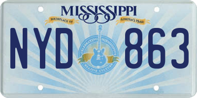 MS license plate NYD863