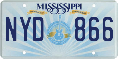 MS license plate NYD866