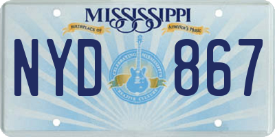 MS license plate NYD867